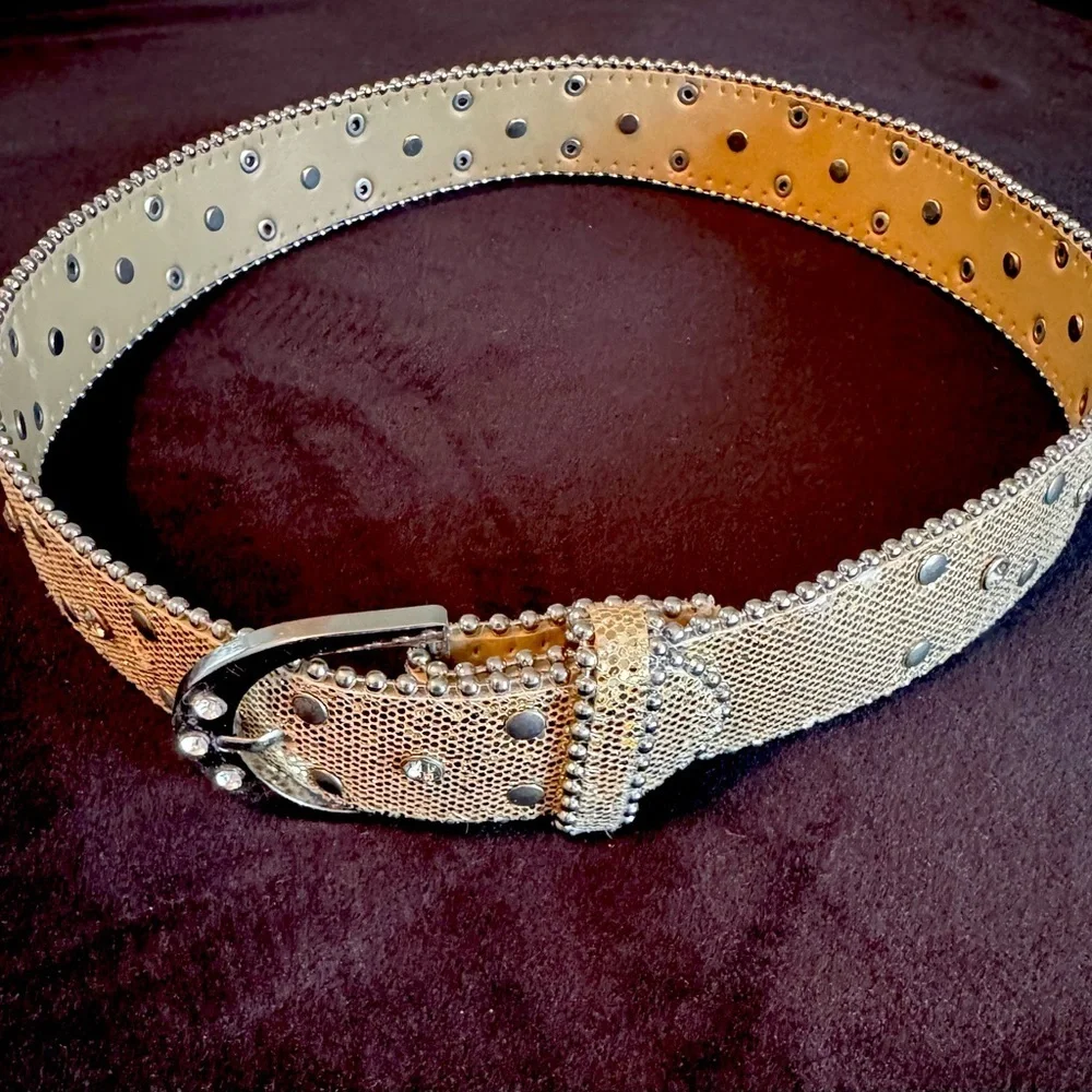 The Children's Place Gold and Silver Belt with Ornate Buckle